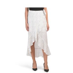 SOLD-Q&A Dot Print Hi-Lo Skirt